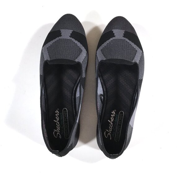 Skechers Cleo - Sherlock Flats Womens Size 8 Black Gray Knit Fabric 44731 - Picture 4 of 10